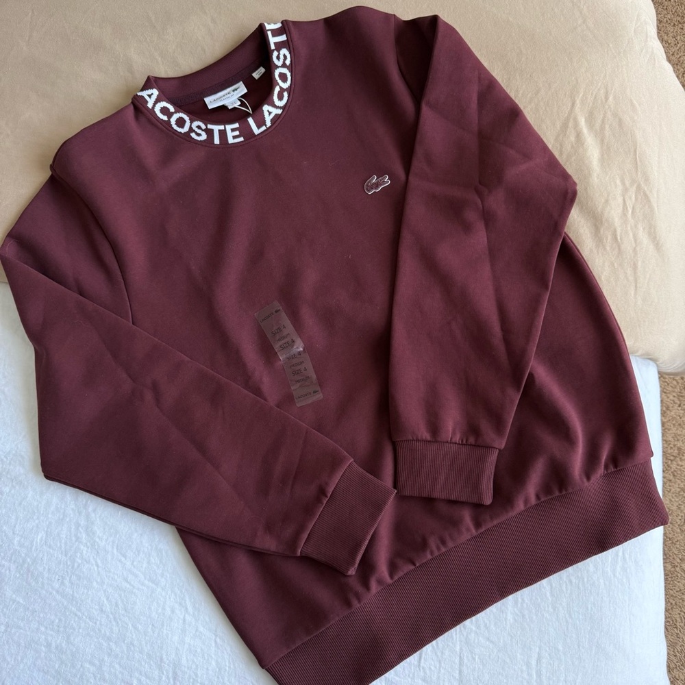 Lacoste Men’s Maroon Crewneck Sweatshirt